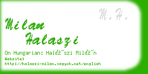 milan halaszi business card